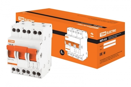 TDM ELECTRIC SQ0224-0020 Модульный переключатель "I-0-II" 3-пол. 10А МП-63 TDM